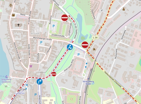 Urheber: openstreetmap: Auschnitt der Umleitung