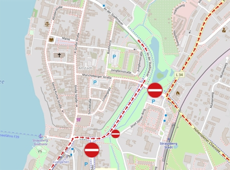 Urheber: openstreetmap: Auschnitt der Umleitung